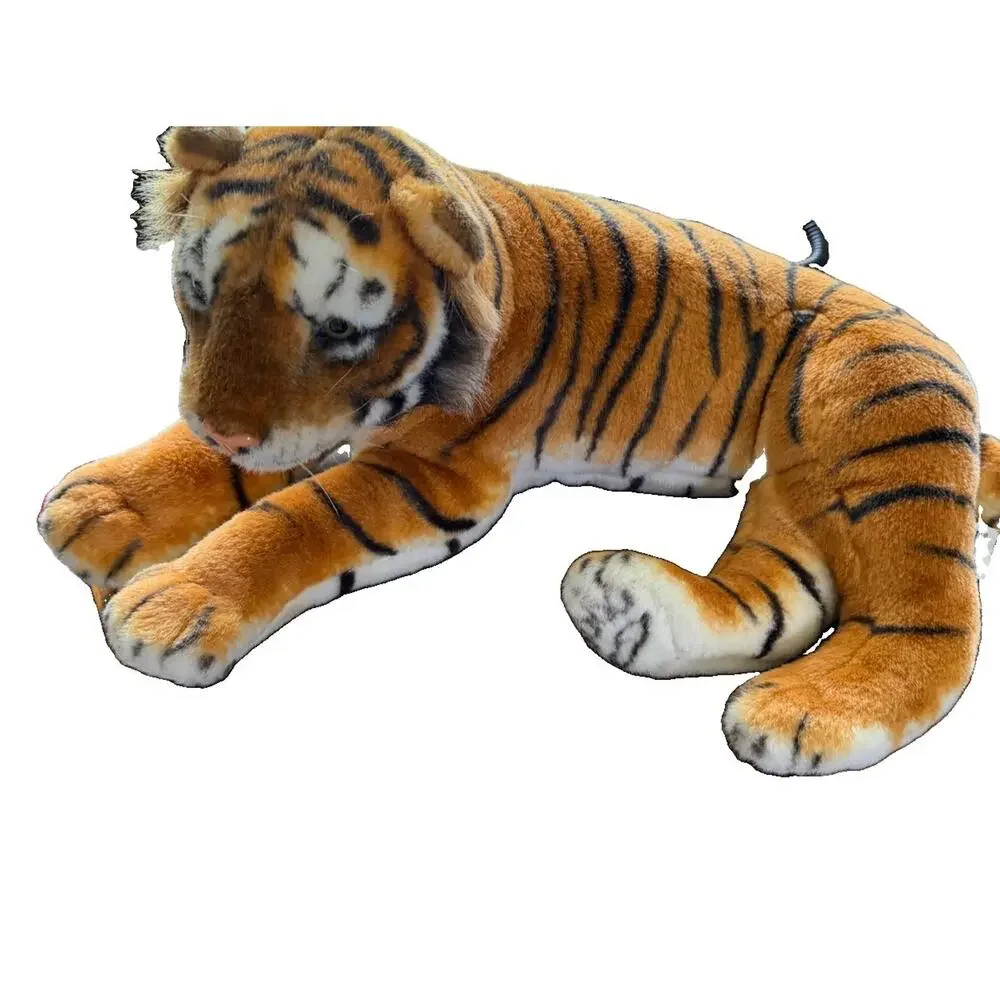 Vtg KellyToy TIGER Large 30” (feet to tush) Plush Stuffed Animal Realistic RARE